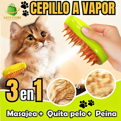 Cepillo a vapor 3 -1 para mascotas