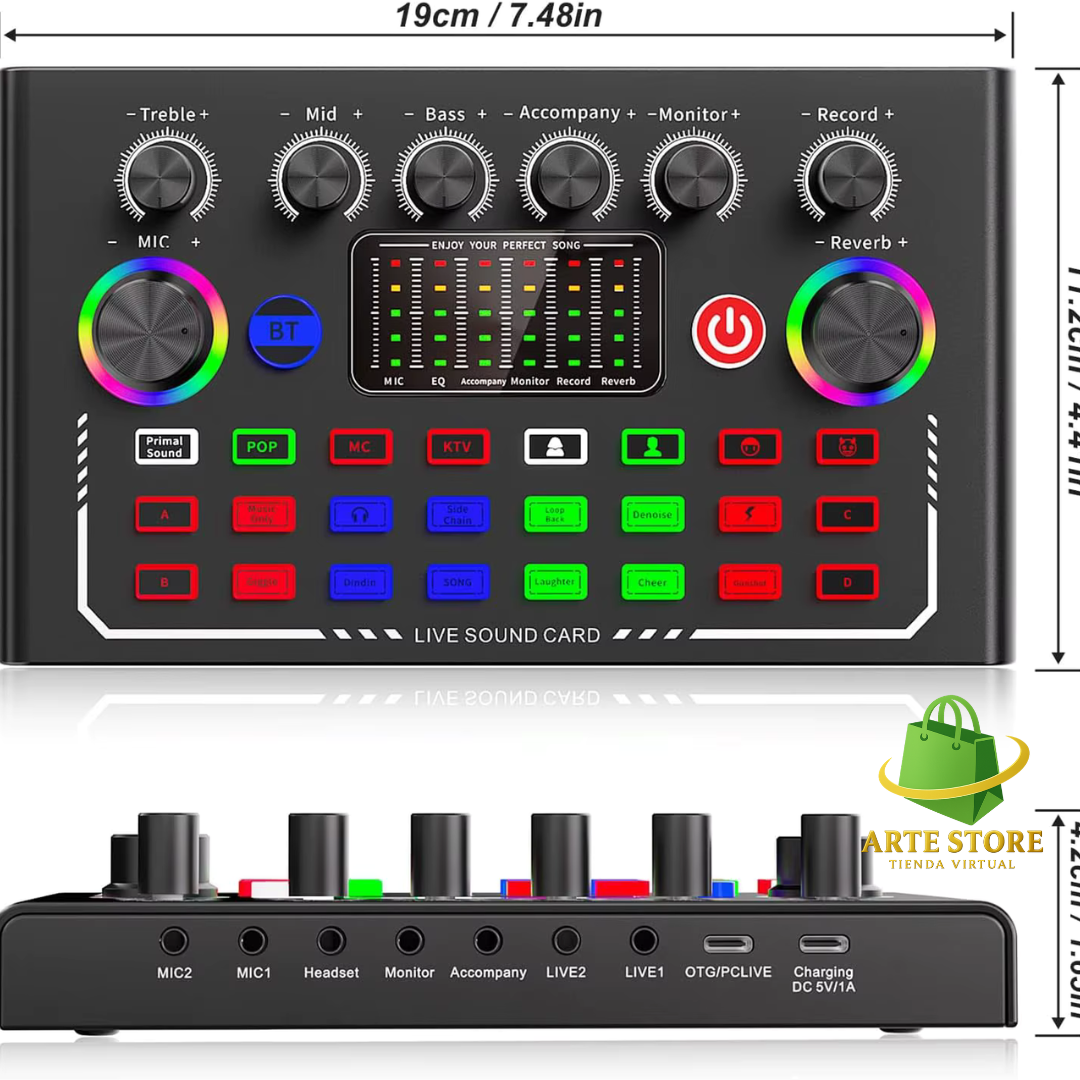 🎤 Kit de Micrófono Condensador Profesional + Tarjeta de Sonido 🎤