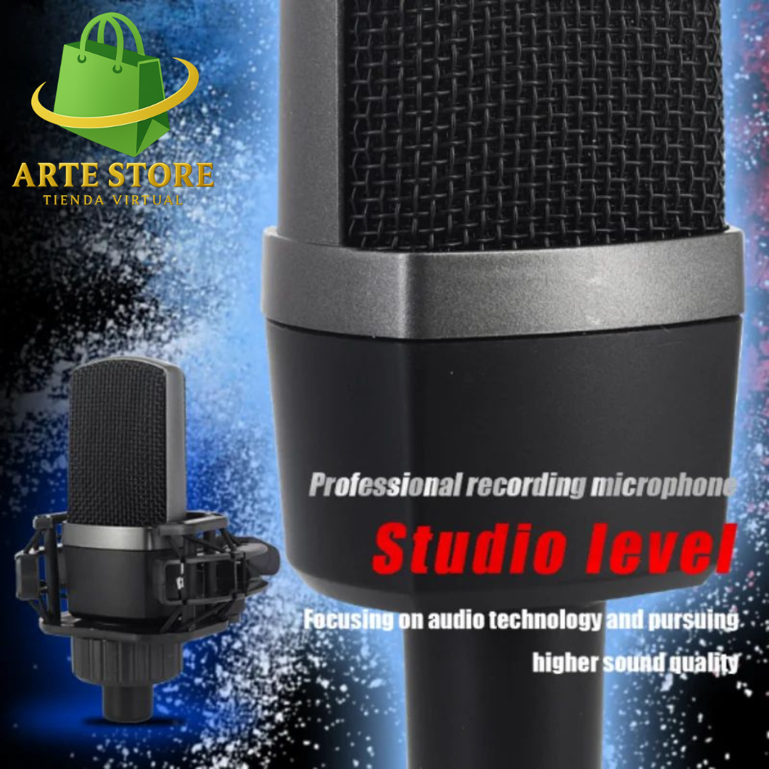 🎤 Kit de Micrófono Condensador Profesional + Tarjeta de Sonido 🎤